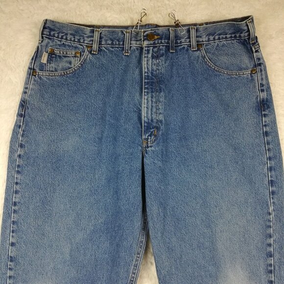 Carhartt Mens‎ Jeans Relaxed Fit B17 DST Blue Denim Medium Wash Workwear 44x34 - Picture 3 of 11